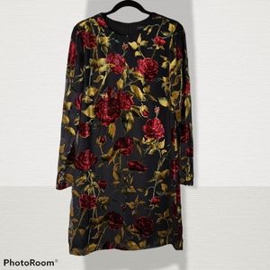 Forest Lily black dress with velvet roses, medium